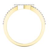 0.17 Carat (Ctw) 10K Yellow Gold Round Cut White Diamond Star Shaped Ladies Bridal Engagement Ring