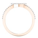 0.17 Carat (Ctw) 18K Rose Gold Round Cut White Diamond Star Shaped Ladies Bridal Engagement Ring