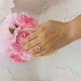 14K Rose Gold 9X7 MM Oval Cut Morganite & Round Cut White Diamond Ladies Bridal Engagement Ring
