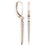 0.32 Carat (Ctw) 14K Rose Gold Round Cut White Diamond Ladies Line Drop Earrings