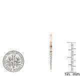 0.32 Carat (Ctw) 14K Rose Gold Round Cut White Diamond Ladies Line Drop Earrings