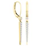 0.32 Carat (Ctw) 14K Yellow Gold Round Cut White Diamond Ladies Line Drop Earrings