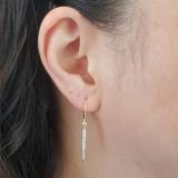 0.32 Carat (Ctw) 14K Yellow Gold Round Cut White Diamond Ladies Line Drop Earrings
