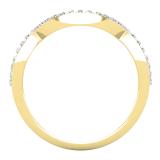 0.15 Carat (ctw) Round Cubic Zirconia Ladies Wedding Stackable Contour Guard Band 10K Yellow Gold