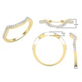0.15 Carat (ctw) Round Cubic Zirconia Ladies Wedding Stackable Contour Guard Band 10K Yellow Gold
