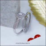 1.50 Carat (ctw) 10K White Gold Round Cubic Zirconia Ladies Halo Style Engagement Ring Set 1 1/2 CT