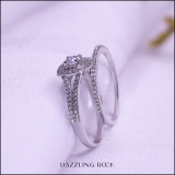 1.50 Carat (ctw) 10K White Gold Round Cubic Zirconia Ladies Halo Style Engagement Ring Set 1 1/2 CT