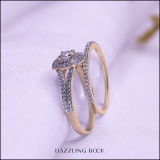 1.50 Carat (ctw) 10K Yellow Gold Round Cubic Zirconia Ladies Halo Style Engagement Ring Set 1 1/2 CT
