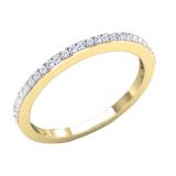 14K Yellow Gold Round White Cubic Zirconia Ladies Anniversary Wedding Stackable Band