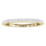 14K Yellow Gold Round White Cubic Zirconia Ladies Anniversary Wedding Stackable Band