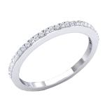 18K White Gold Round White Cubic Zirconia Ladies Anniversary Wedding Stackable Band