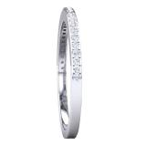 18K White Gold Round White Cubic Zirconia Ladies Anniversary Wedding Stackable Band