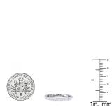 18K White Gold Round White Cubic Zirconia Ladies Anniversary Wedding Stackable Band
