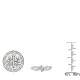 0.15 Carat (ctw) Sterling Silver Round White Diamond Crossover Swirl Bypass Ladies Promise Ring