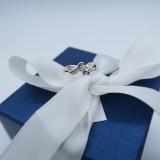 0.15 Carat (ctw) Sterling Silver Round White Diamond Crossover Swirl Bypass Ladies Promise Ring