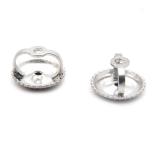 18K White Gold Screw Back Earring Backings Only
