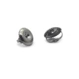 Screw Back Earring Backings Only (Diameter 4.65mm) in Black Plated 925 Sterling Silver