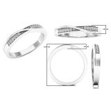 0.10 Carat (Ctw) 10K White Gold Round White Diamond Ladies Bridal Anniversary Wedding Band 1/10 CT