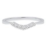 0.20 Carat (Ctw) 10K White Gold Round White Diamond Ladies 7 Stone Anniversary Wedding Band 1/5 CT