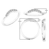 0.20 Carat (Ctw) 10K White Gold Round White Diamond Ladies 7 Stone Anniversary Wedding Band 1/5 CT