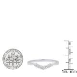 0.20 Carat (Ctw) 10K White Gold Round White Diamond Ladies 7 Stone Anniversary Wedding Band 1/5 CT