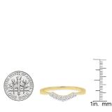 0.20 Carat (Ctw) 10K Yellow Gold Round White Diamond Ladies 7 Stone Anniversary Wedding Band 1/5 CT