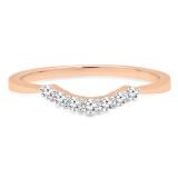 0.20 Carat (Ctw) 18K Rose Gold Round White Diamond Ladies 7 Stone Anniversary Wedding Band 1/5 CT