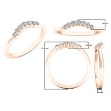 0.20 Carat (Ctw) 18K Rose Gold Round White Diamond Ladies 7 Stone Anniversary Wedding Band 1/5 CT