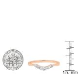 0.20 Carat (Ctw) 18K Rose Gold Round White Diamond Ladies 7 Stone Anniversary Wedding Band 1/5 CT