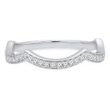0.20 Carat (Ctw) 10K White Gold Round White Diamond Ladies Anniversary Wedding Contour Band 1/5 CT