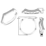 0.20 Carat (Ctw) 10K White Gold Round White Diamond Ladies Anniversary Wedding Contour Band 1/5 CT