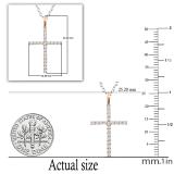 0.30 Carat (Ctw) 18K Rose Gold Round Diamond Ladies Cross Pendant 1/3 CT (Silver Chain Included)