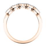 10K Rose Gold Round White Diamond & Blue Sapphire Ladies Bridal Anniversary Wedding Stackable Band