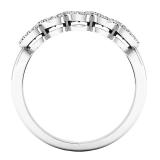 18K White Gold Round White Diamond & Blue Sapphire Ladies Bridal Anniversary Wedding Stackable Band