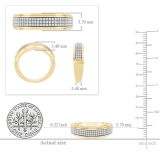 0.25 Carat (Ctw) 10K Yellow Gold Round White Diamond Men's Hip Hop Anniversary Wedding Band 1/4 CT