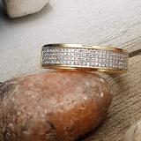 0.30 Carat (Ctw) 10K Yellow Gold Round White Diamond Men's Hip Hop Anniversary Wedding Band 1/3 CT