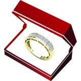 0.30 Carat (Ctw) 10K Yellow Gold Round White Diamond Men's Hip Hop Anniversary Wedding Band 1/3 CT