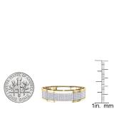 0.30 Carat (Ctw) 10K Yellow Gold Round White Diamond Men's Hip Hop Anniversary Wedding Band 1/3 CT