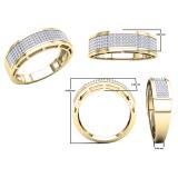 0.30 Carat (Ctw) 10K Yellow Gold Round White Diamond Men's Hip Hop Anniversary Wedding Band 1/3 CT