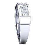 0.30 Carat (Ctw) 14K White Gold Round White Diamond Men's Hip Hop Anniversary Wedding Band 1/3 CT