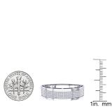 0.30 Carat (Ctw) 14K White Gold Round White Diamond Men's Hip Hop Anniversary Wedding Band 1/3 CT
