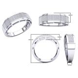 0.30 Carat (Ctw) 14K White Gold Round White Diamond Men's Hip Hop Anniversary Wedding Band 1/3 CT