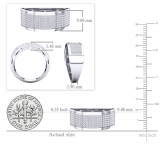 0.50 Carat (Ctw) 10K White Gold Round White Diamond Men's Hip Hop Anniversary Wedding Band 1/2 CT