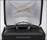 0.55 Carat (Ctw) 10K White Gold Round White Diamond Men's Hip Hop Anniversary Wedding Band 1/2 CT