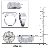 0.55 Carat (Ctw) 10K White Gold Round White Diamond Men's Hip Hop Anniversary Wedding Band 1/2 CT