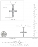 0.35 Carat (Ctw) Sterling Silver Round Diamond Ladies Cross Pendant 1/3 (Silver Chain Included)