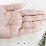0.15 Carat (ctw) Sterling Silver Round Cut Diamond Eiffel Tower Earrings