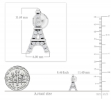 0.15 Carat (ctw) Sterling Silver Round Cut Diamond Eiffel Tower Earrings