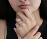 2.55 Carat (Ctw) 14K White Gold Round Cut Cubic Zirconia Ladies Halo Engagement Ring Set 2 1/2 CT
