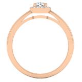 0.35 Carat (ctw) 10K Rose Gold Round Diamond Ladies Bridal Halo Style Engagement Ring 1/3 CT